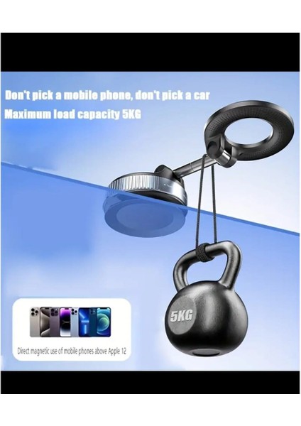 360° Döner Manyetik Telefon Tutucu Araç Içi Vakumlu Cam Vakum Standı Masa Üstü Mobil Telefon Stant