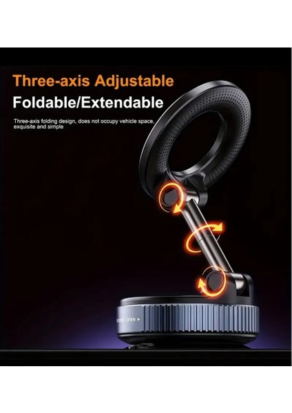 360° Döner Manyetik Telefon Tutucu Araç Içi Vakumlu Cam Vakum Standı Masa Üstü Mobil Telefon Stant