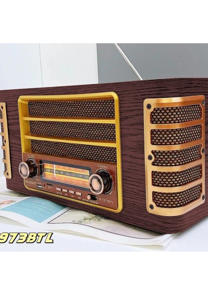Midi Boy Retro Tasarımlı Bluetooth Hoparlör Radyo, Usb/tf Kart Destekli, Pil ile Çalışan, Teleskopik Antenli, Tip-C Şarjlı 34 x 18 x 17 cm (CZ-1973 - Bordo) fiyatları