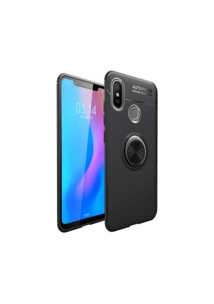 Xiaomi Mi 6x Kılıf Manyetik (Metal) Yüzüklü ve Stant Olabilen Rewon Premium Silikon Kapak