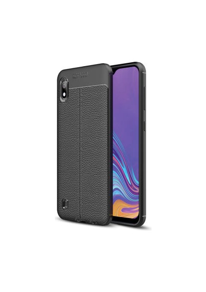 Samsung Galaxy A10 Kılıf Deri Görünümlü Deriko Premium Silikon Kapak