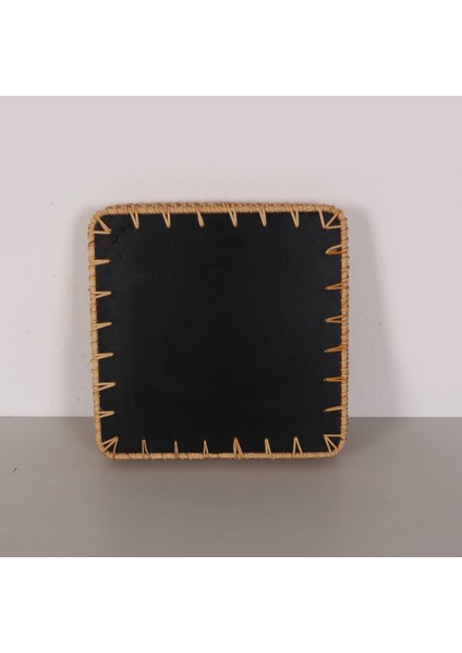 Mylamp Kare Kremy 28X28X3 Sedefli Rattan Tepsi & Duvar Dekoru modelleri