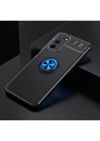 Oppo A55 5g Kılıf Manyetik (Metal) Yüzüklü ve Stant Olabilen Rewon Premium Silikon Kapak