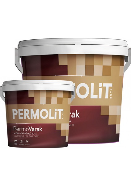 Permovarak Silikonlu Su Bazlı Altın Görünümlü Boya 0,75L - 2,5l | Iç - Dış Cephe Boyası Altın Varak fiyatları