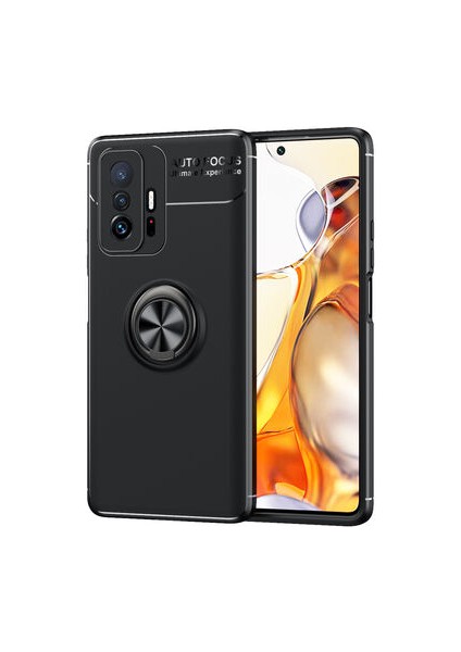 Xiaomi Mi 11T 5g Kılıf Manyetik (Metal) Yüzüklü ve Stant Olabilen Rewon Premium Silikon Kapak