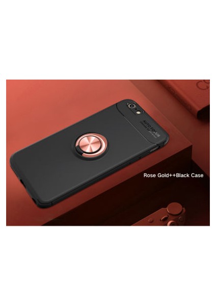 iPhone 6s Kılıf Manyetik (Metal) Yüzüklü ve Stant Olabilen Rewon Premium Silikon Kapak