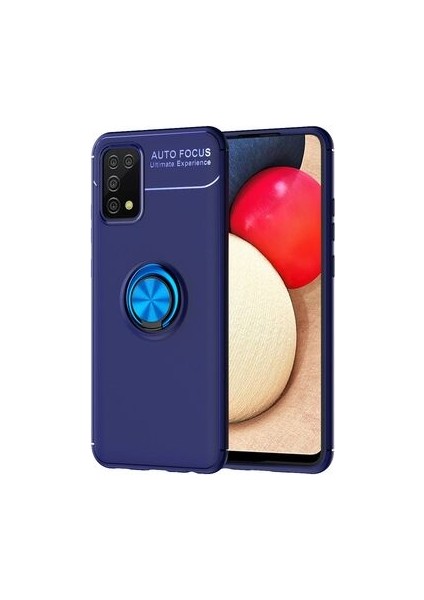 Samsung Galaxy A02S Kılıf Metal Stant Olabilen Yüzüklü Flexring Premium Silikon Kılıf