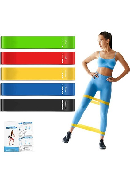 Renkli Çok Seviye Direnç Lastikleri, Spor, Pilates, Yoga, Egzersiz Için Set