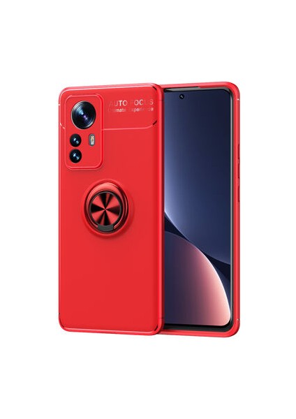 Xiaomi Mi 12 Kılıf Metal Stant Olabilen Yüzüklü Flexring Premium Silikon Kılıf