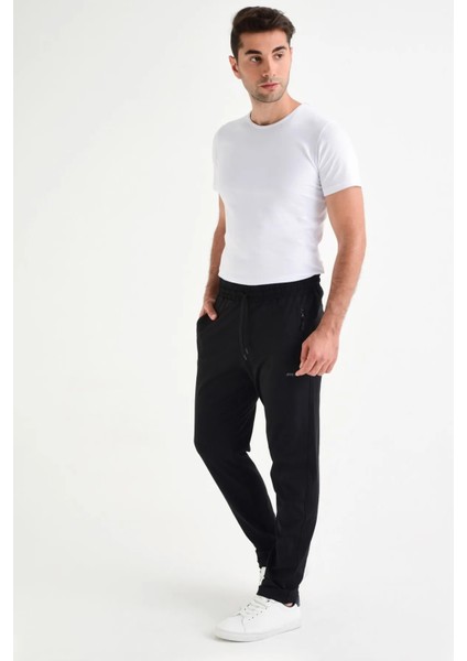 Erkek Siyah Eşofman Altı Dalgıç Kumaş AS-104