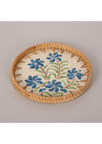 Mylamp Chara 23X2,5 cm Sedefli Rattan Tepsi & Duvar Dekoru modelleri