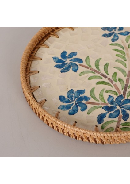 Mylamp Chara 27X3 cm Sedefli Rattan Tepsi & Duvar Dekoru fırsatları