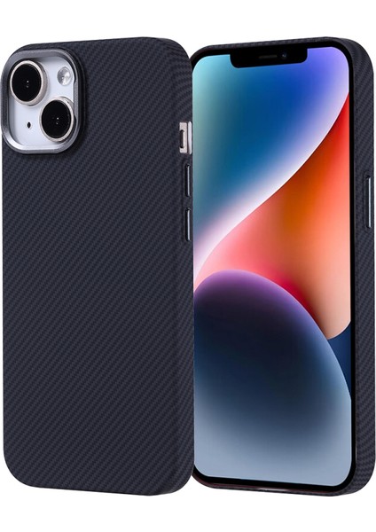 iPhone 14 Kılıf Ultra Ince Karbon Tasarımlı ve Magsafeli Cabix Premium Kapak