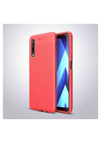 Samsung Galaxy A7 2018 Kılıf Deri Görünümlü Deriko Premium Silikon Kapak