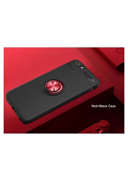 iPhone Se 2022 Kılıf Manyetik (Metal) Yüzüklü ve Stant Olabilen Rewon Premium Silikon Kapak
