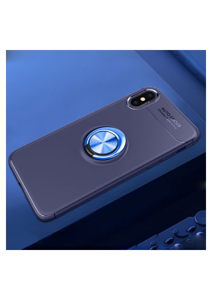 iPhone x Kılıf Manyetik (Metal) Yüzüklü ve Stant Olabilen Rewon Premium Silikon Kapak