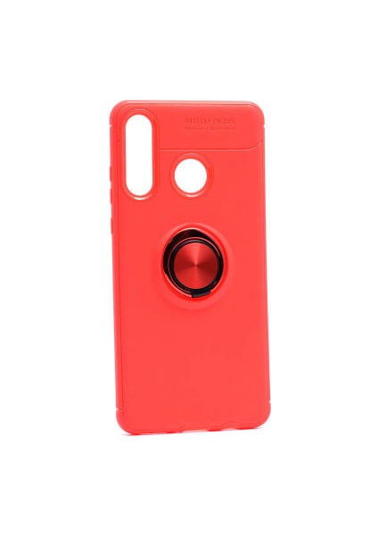 Huawei P30 Lite Kılıf Manyetik (Metal) Yüzüklü ve Stant Olabilen Rewon Premium Silikon Kapak
