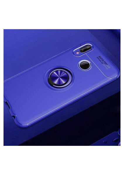 Huawei P20 Lite Kılıf Manyetik (Metal) Yüzüklü ve Stant Olabilen Rewon Premium Silikon Kapak