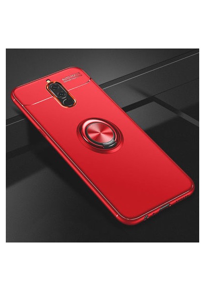 Huawei Mate 10 Lite Kılıf Metal Stant Olabilen Yüzüklü Flexring Premium Silikon Kılıf