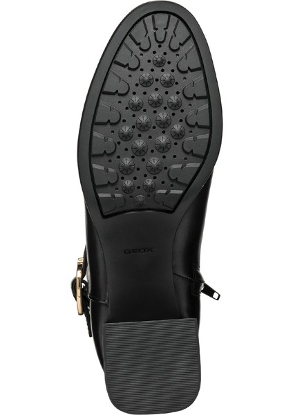 Kadın Siyah Walk Pleasure Fermuarlı Kalın Topuklu Deri Bot D46XBA00043C9999