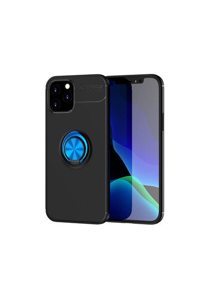 iPhone 12 Pro Kılıf Metal Stant Olabilen Yüzüklü Flexring Premium Silikon Kılıf