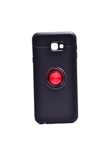 Samsung Galaxy J4 Plus Kılıf Metal Stant Olabilen Yüzüklü Flexring Premium Silikon Kılıf