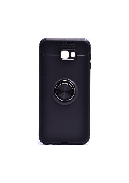 Samsung Galaxy J4 Plus Kılıf Metal Stant Olabilen Yüzüklü Flexring Premium Silikon Kılıf