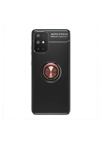Samsung Galaxy A31 Kılıf Metal Stant Olabilen Yüzüklü Flexring Premium Silikon Kılıf