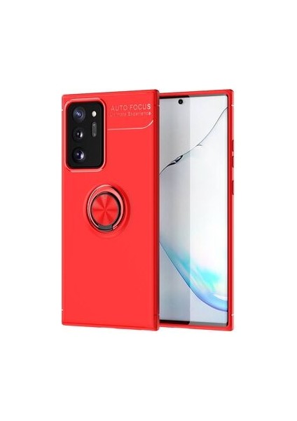 Samsung Galaxy Note 20 Ultra Kılıf Manyetik (Metal) Yüzüklü ve Stant Olabilen Rewon Premium Silikon Kapak