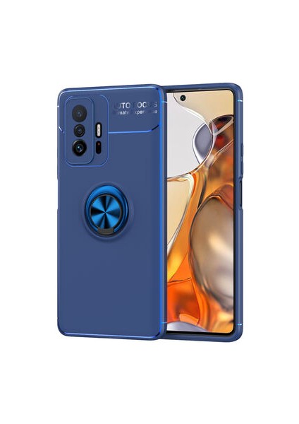 Xiaomi Mi 11T 5g Kılıf Metal Stant Olabilen Yüzüklü Flexring Premium Silikon Kılıf