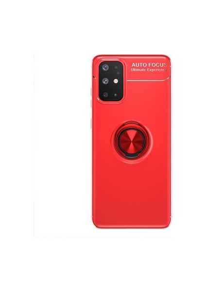 Samsung Galaxy A31 Kılıf Manyetik (Metal) Yüzüklü ve Stant Olabilen Rewon Premium Silikon Kapak