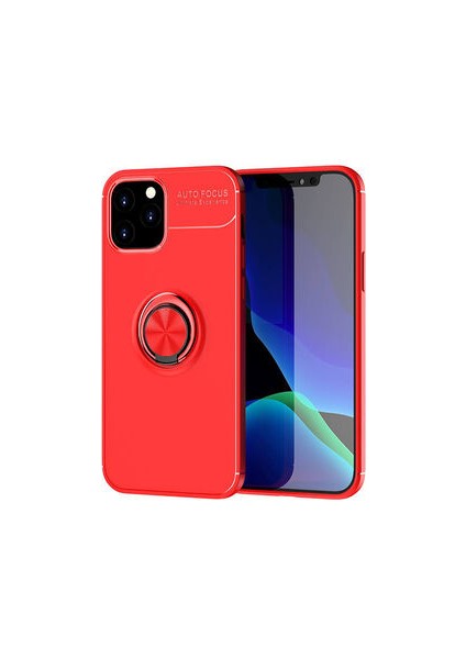 iPhone 12 Pro Kılıf Metal Stant Olabilen Yüzüklü Flexring Premium Silikon Kılıf