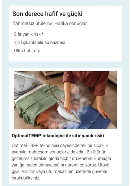 7000 Seri Buhar Kazanlı Ütü | Güçlü Buhar Teknolojisi | Optimaltemp Teknolojisi ile Sıfır Yanık Riski + Tiftik Toplayıcı modelleri