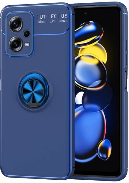 Redmi Note 12 5g Kılıf Metal Stant Olabilen Yüzüklü Flexring Premium Silikon Kılıf