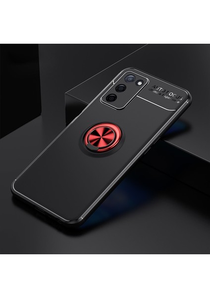 Oppo A55 5g Kılıf Metal Stant Olabilen Yüzüklü Flexring Premium Silikon Kılıf
