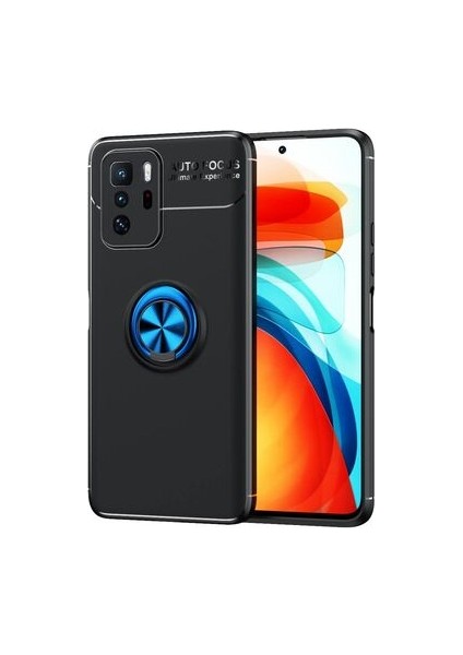 Poco X3 Gt Kılıf Manyetik (Metal) Yüzüklü ve Stant Olabilen Rewon Premium Silikon Kapak