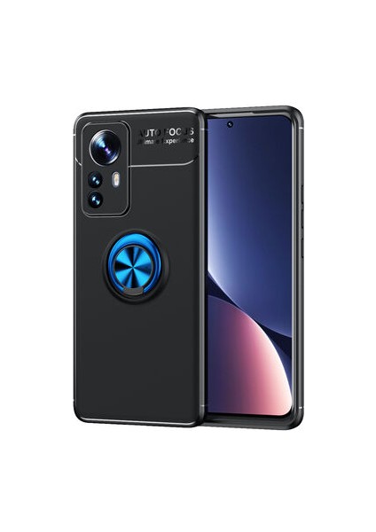 Xiaomi Mi 12 Kılıf Manyetik (Metal) Yüzüklü ve Stant Olabilen Rewon Premium Silikon Kapak