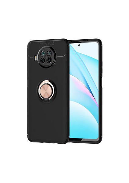 Xiaomi Mi 10T Lite 5g Kılıf Metal Stant Olabilen Yüzüklü Flexring Premium Silikon Kılıf