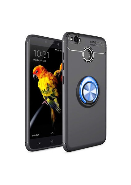 Redmi 4x Kılıf Metal Stant Olabilen Yüzüklü Flexring Premium Silikon Kılıf