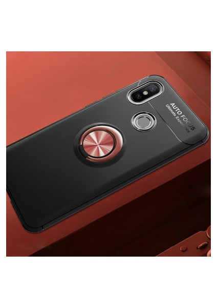 Xiaomi Mi 8 Se Kılıf Metal Stant Olabilen Yüzüklü Flexring Premium Silikon Kılıf