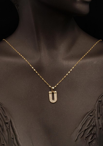 14 Ayar Altın Ü Harfi Kolye fiyatları