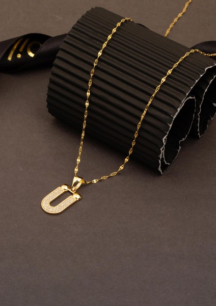 14 Ayar Altın Ü Harfi Kolye fırsatları