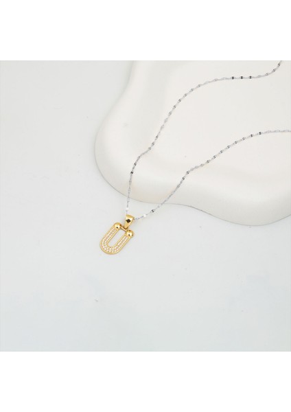 14 Ayar Altın Ü Harfi Kolye Ucu modelleri