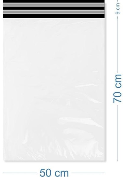 50X70+9CM Battal Boy Beyaz Cepsiz Kargo Poşeti