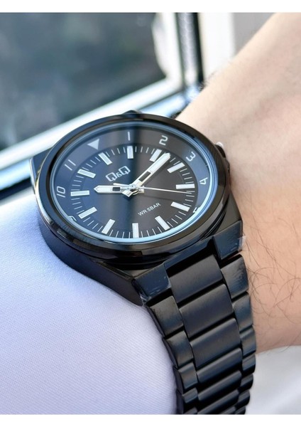 Erkek Siyah Klasik Damat Metal Kordon Fosfor Çizgi Siyah Kadran Analog Saat fiyatları