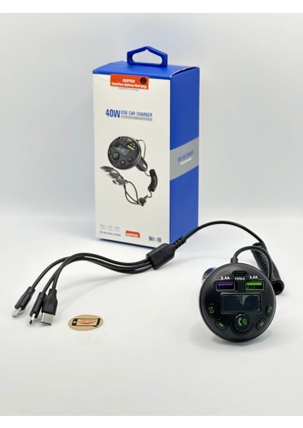 Araç Müzik Çalar Fm Transmitter Bluetooth USB Modül, Çakmaklık Uyumlu, Kolay Kullanım fiyatları