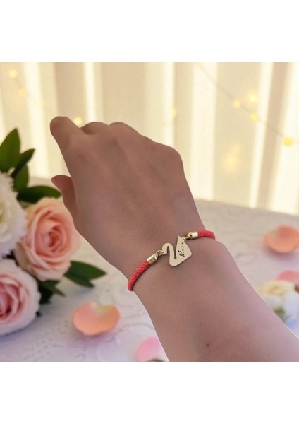 14 Ayar Plakalı Altın Rosa Ismine Özel Turuncu Örgülü Kuğu Kuşu Figürlü Hediye BILEKLIK-608ISIM