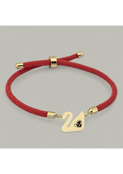 14 Ayar Plakalı Altın Anne Sevgisi Temalı Turuncu Örgülü Kuğu Kuşu Figürlü Hediye BILEKLIK-608SEMBOL fiyatları