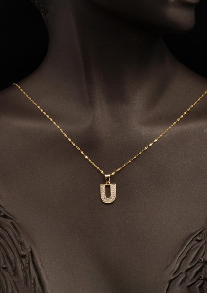 U Baş Harfi 14 Ayar Altın Kolye fiyatları