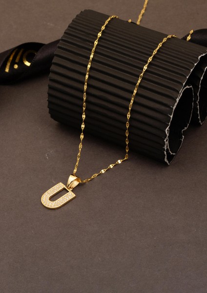 U Baş Harfi 14 Ayar Altın Kolye fırsatları